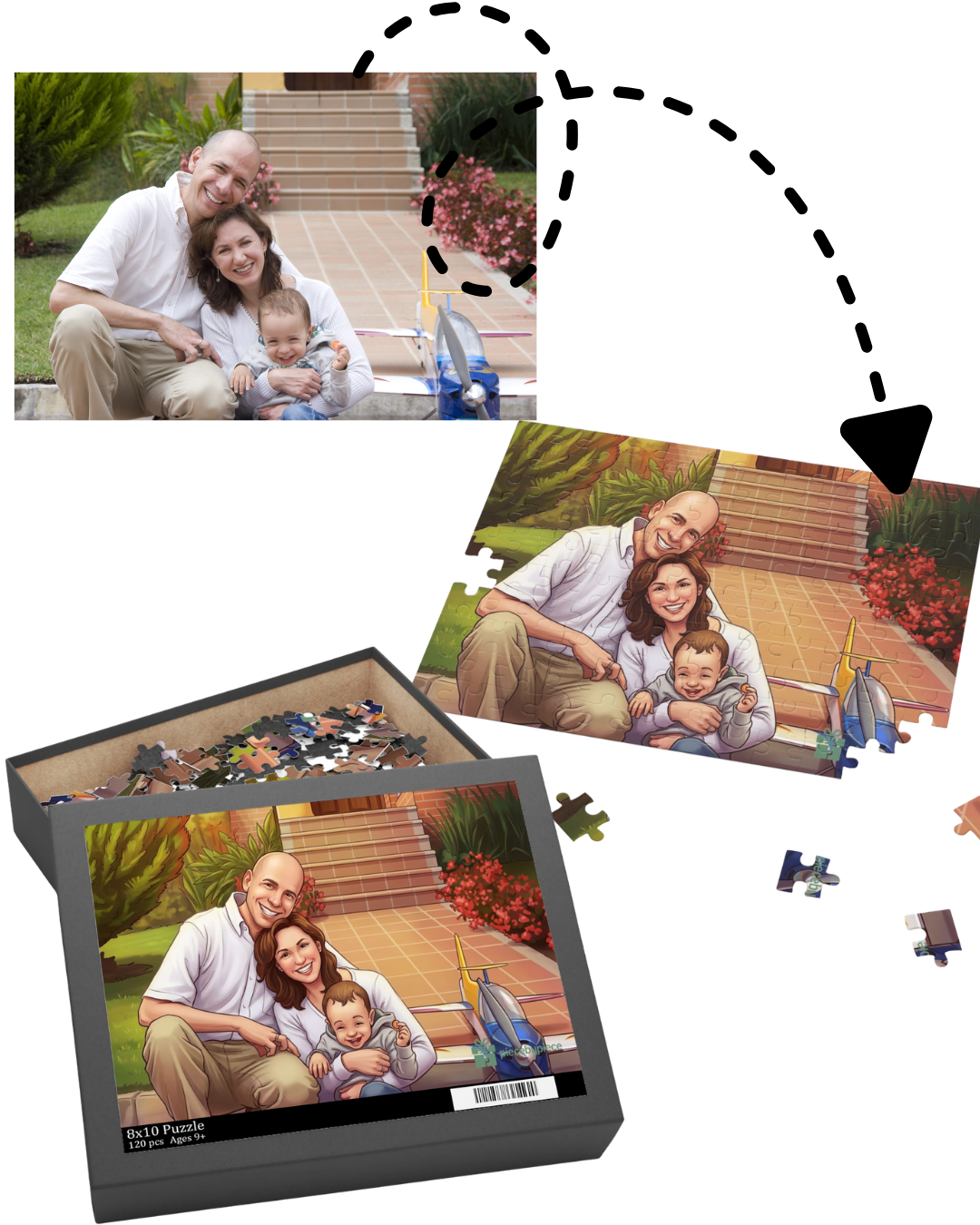 AI Cartoon puzzle unique gift